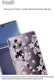 Resim PrintiFy Samsung Galaxy A15 Kamera Korumalı Kapak Floral Pudra Tasarımlı Şeffaf Kılıf 