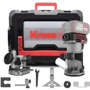 Resim Kress KUD26.91 20Volt Kömürsüz 6/8mm Devir Ayarlı Şarjlı Profesyonel Avuç İçi El Frezesi Formika Tır 