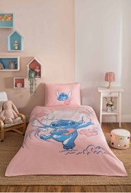 Resim Özdilek Stitch Aloha Tek Kişilik Disney Lisanslı Lastikli Çarşaf Çocuk Pike Takımı 