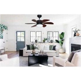 Resim fullreyon 60 Watt, 6 Kanatlı, 30 İnç, Kumandasız Tavan Vantilatörü, E27 Duylu Avize Tipi Tavan Vantilatörü 