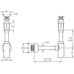 Resim Artema Lavabo Sifon Seti (T Tipi) Krom A45154 