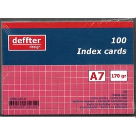 Resim Deffter A7 Kareli Index Kartı Pembe 