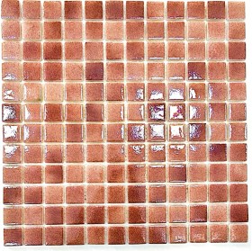 Resim MozaiKristaL Tüm Yüzeyler Için 25X25MM. Bakır Gülü, 31,5X31,5CM. Fileli Cam Mozaik 