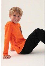 Resim Rolypoly Roly Poly 3338 Garson Play Hard Erkek Çocuk Pijama Takımı Turuncu 