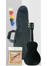 Resim Soprano Ukulele Baykuş Desen Kapak 