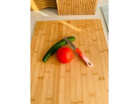 Resim Morponi Tezgah Üstü Bambu Kesim Tahtası - Sunum Tahtası 38 cm x 45 cm 