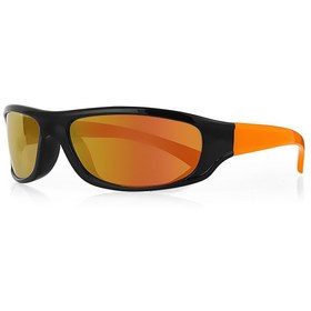 Resim Kinary Bisiklet Güneş Gözlüğü Siyah Parlak Çerçeve Turuncu Sap Kırmızı Aynalı Cam 3007 