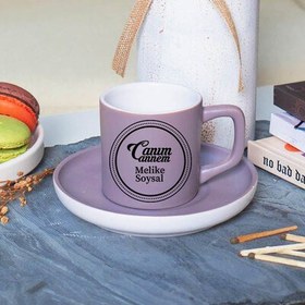 Resim Mor Renk Canım Annem İsimli Kahve Fincanı 
