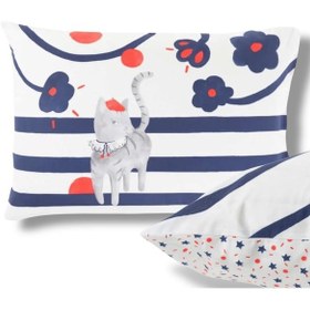 Resim Taç Carre Blanc Organik Pamuklu Kedi Desenli 1-adet Yastık Kılıfı 