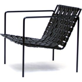 Resim SOHOMANJE Gerçek Deri Siyah Sandalye Berjer 