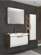 Resim NETDEKO Tales 80 Cm Banyo Dolabı -dorado/beyaz(boy Dolap Dahil ) 