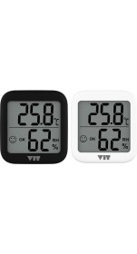 Resim Vıt 2'li Iç Mekan Dijital Isı ve Nem Ölçer Siyah-Beyaz Termometre KVT17 