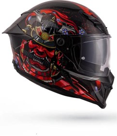 Resim DeadG Inferno Armour Red Siyah-Kırmızı Güneş Vizörlü Kask 