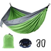 Resim Qingmipy 210t Nilon Çift Kişilik Açık Yeşil-gri Askılı Yatak, 250kg Yüke Dayanır, 270x140cm, Ultra Hafif, Kamp İçin Taşınabilir Çok Renkli 