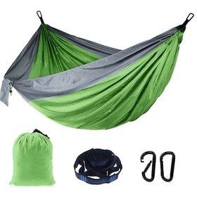 Resim Qingmipy 210t Nilon Çift Kişilik Açık Yeşil-gri Askılı Yatak, 250kg Yüke Dayanır, 270x140cm, Ultra Hafif, Kamp İçin Taşınabilir Çok Renkli 