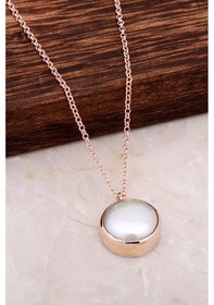 Resim Rose Gümüş Inci Taşlı Kolye 6697 