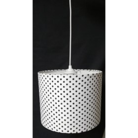 Resim Beyaz Kumaş Kaplama Yatak Odası Avizesi Çap 25 cm 