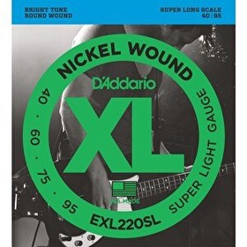 Resim D'Addario EXL220SL XL 40-95 Super Long Bass Gitar Tel Seti 