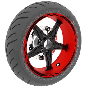 Resim Moto GP Yarış Bayraklı Jet Siyah Jant Şeridi Sticker Çınar Extreme 