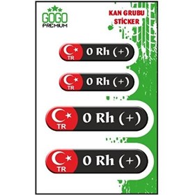 Resim Kan Grubu Iıı 0 Rh(+) Siyah Dörtlü Damla Etiket 