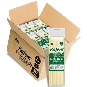Resim Kafem Bambu Çöp Şiş 25 cm 3 MM 100 Lü x 50 Paket 