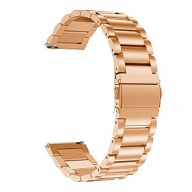 Resim Samsung Galaxy Watch 46 MM Kılıf Metal Sıralı Bronz Kordon 