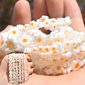 Resim Doğal Parlatma Cam Papatya Boncukları, 4/6/8mm Sevimli Minik Gevşek Boncuklar, Kendin Yap Takı Yapımı için Kolye Bilezik Küpe El Sanatları Malzemeleri 