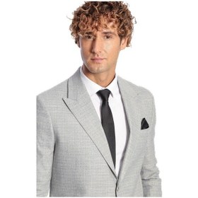 Resim Wessi Desenli Slim Fit Gri Erkek Ceket 001 