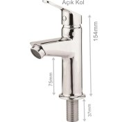 Resim Seval Tek Gövde Tek Su Girişli Mix Aç Kapa Lavabo Bataryası 