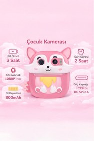 Resim Torima Dijital Fotoğraf Makineleri Çocuk Termal Resim Baskılı Yazıcı Kamera Video Makinesi CMR20 Pembe 