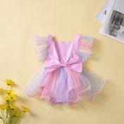 Resim Çocuklar için şeker ve sevimli yaz mesh romper, kemer ile, bebek kızları için prenses elbisesi, açık hava için mükemmel 