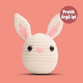 Resim The Gookie Tavşan Tığ Kiti Yeni Başlayanlar İçin Videolu Amigurumi Örgü Oyuncak Seti- Pratik Örgü İp 