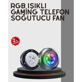 Resim Uravas Store Rgb Gaming Telefon Fanı Sessiz Soğutucu Tüm Akıllı Telefonlara Uygun 
