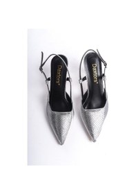 Resim Daxtors Garantili D438 Günlük Kadın Klasik Topuklu Ayakkabı PLATIN 