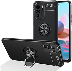 Resim Microcase Xiaomi Poco F3 Focus Serisi Yüzük Standlı Silikon Kılıf - Siyah 