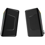 Resim Pazarcan Ds104 Lecoo 1+1 3W*2 Rgb Aydınlatmalı Usb+3.5Mm Jacklı Siyah Hoparlör 