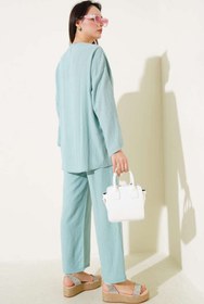 Resim VOLT CLOTHİNG Kadın Önü Bağlamalı Kimono İkili Takım 