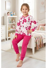 Resim Modanino Kız ÇocukPamuk Pijama Takımı 4-11 Yaş 12628 Fuşya 