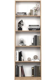Resim Max 5 Raflı Kitaplık - Florida Meşe 58x170x23 Cm Meşe 