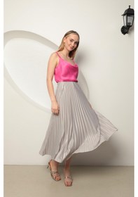 Resim Chıcnhappy Örme Kumaş Kadın Piliseli Etek Gri 24op80010164 Gri 