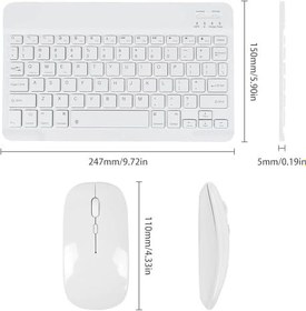 Resim Valkyrie Bluetooth Ios Ipad Android Windows Uyumlu Klavye Mouse Seti - Sessiz - Şarjlı - Combo - Ultra İnce - Türkçe - Kablosuz Beyaz 