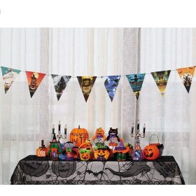 Resim Cadılar Bayramı Halloween Flama Bayrak Banner Süs 8 li 