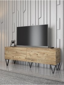 Resim Wood'n Love Emir 150 Cm Metal Ayaklı Tv Ünitesi - Atlantik Çam / Siyah 