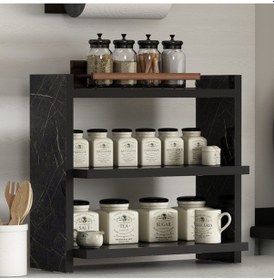 Resim Zen Mutfak Rafı - Mermer Siyah 