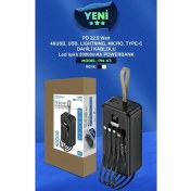 Resim Acl Pw-63 50.000 Mah Taşınabilir Batarya Şarj Aleti Kamp Seyhat Dahili Kablolu 22.5 Watt Powerbank 