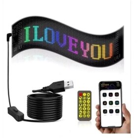 Resim Bolsat Pixel LED Panel 16X64 Dijital Ekran Yazı ve Animasyon Bantlı Bluetooth 