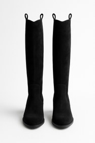 Resim Giydim Gidiyor Novva Süet Kovboy Çizme Siyah 