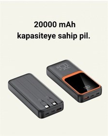 Resim 20000 Mah Taşınabilir Powerbank Çok Kablolu, Hızlı Şarj Destekli 22.5w Çok Renkli 