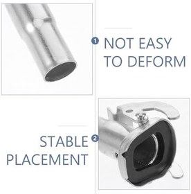 Resim Amosfun Paslanmaz Çelik Bidonu Musluğu Yağ Varili Metal Pompa Ucu Araba Bakımı ve Garaj İçin Dayanıklı Yakıt Dökmeye Uygun Nozul 