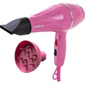 Resim Powertec TR-501+Renkli Hacimlendirici Difüzör Başlıklı Profesyonel Saç Kurutma ve Fön Makinesi Pembe Renk 